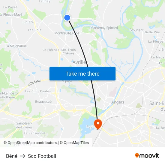 Béné to Sco Football map