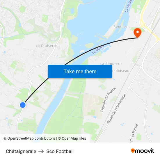 Châtaigneraie to Sco Football map