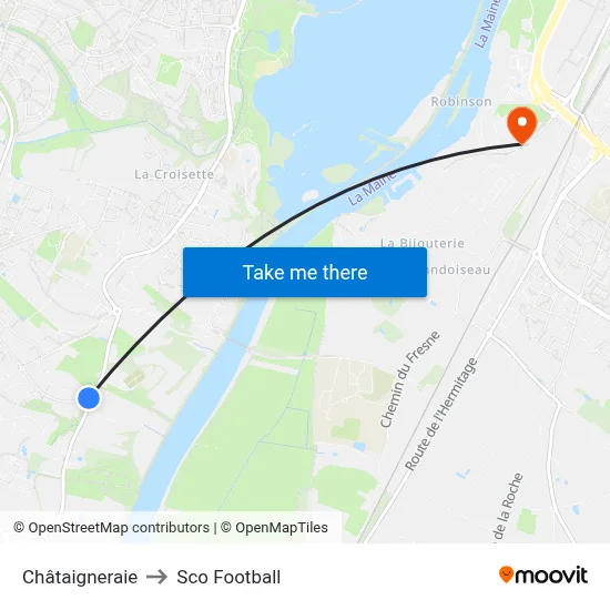 Châtaigneraie to Sco Football map