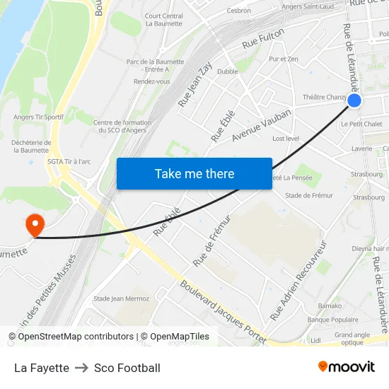 La Fayette to Sco Football map