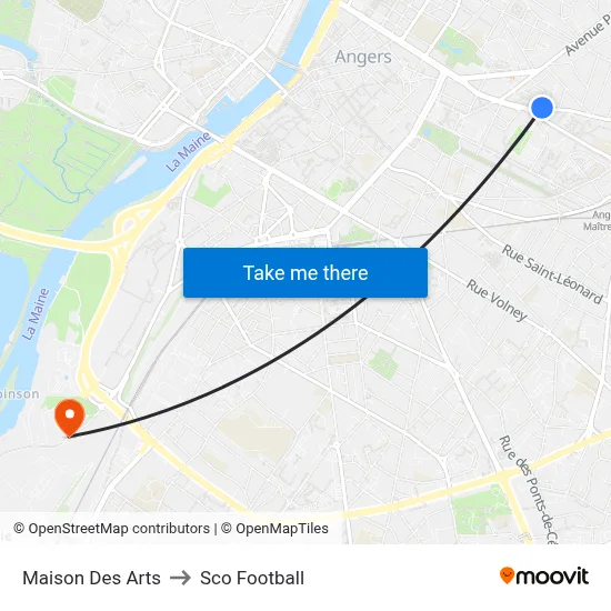 Maison Des Arts to Sco Football map