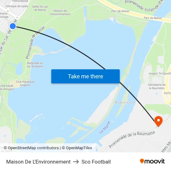 Maison De L'Environnement to Sco Football map