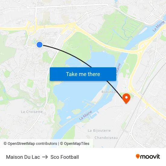 Maison Du Lac to Sco Football map