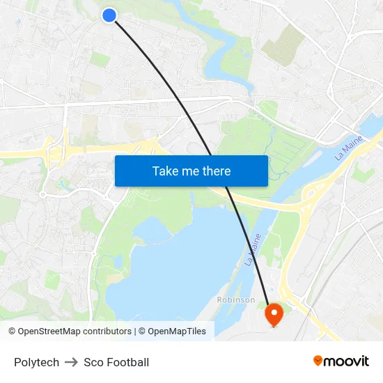 Polytech to Sco Football map