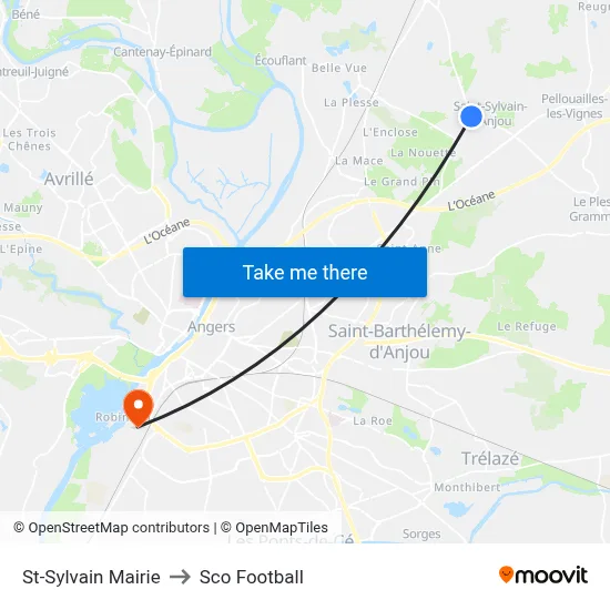 St-Sylvain Mairie to Sco Football map