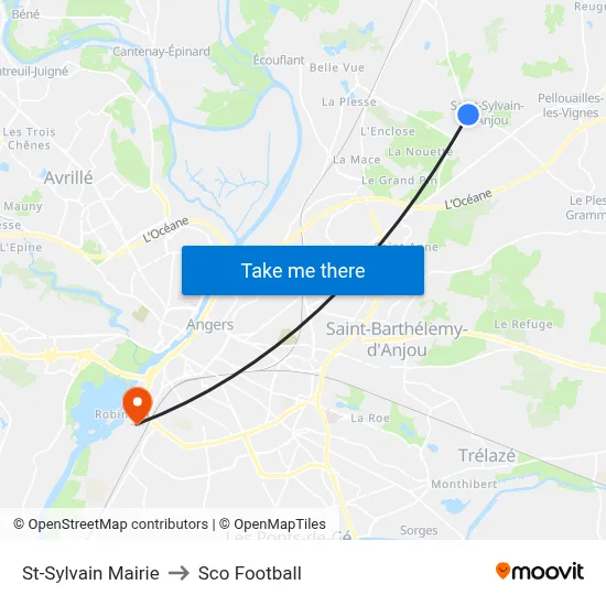 St-Sylvain Mairie to Sco Football map