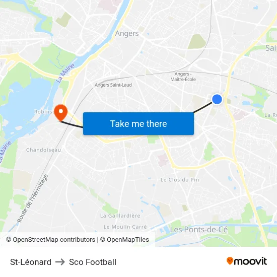 St-Léonard to Sco Football map