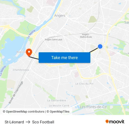 St-Léonard to Sco Football map