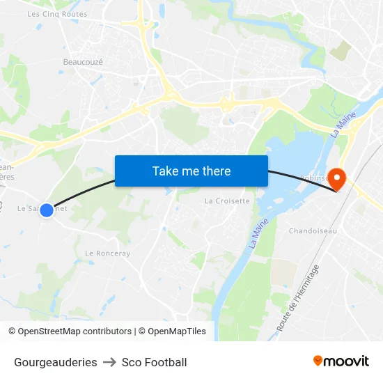 Gourgeauderies to Sco Football map