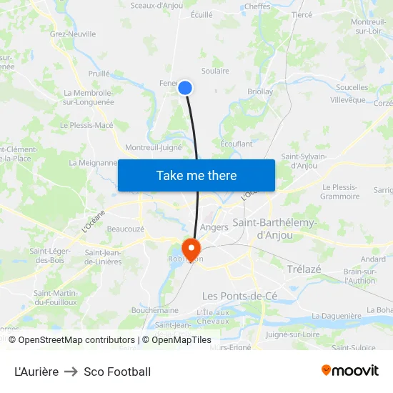 L'Aurière to Sco Football map