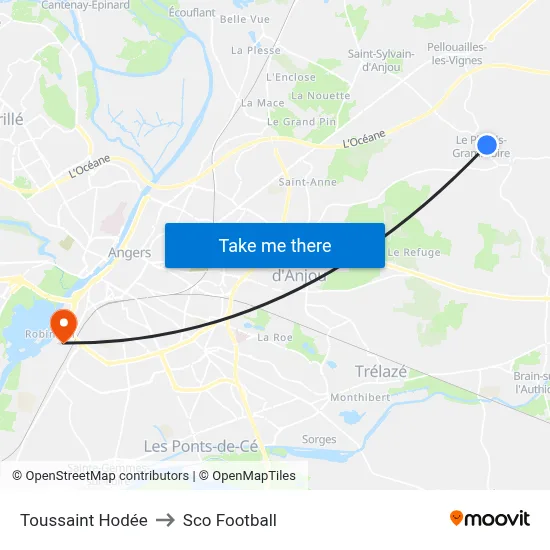 Toussaint Hodée to Sco Football map