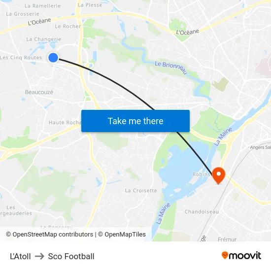 L'Atoll to Sco Football map