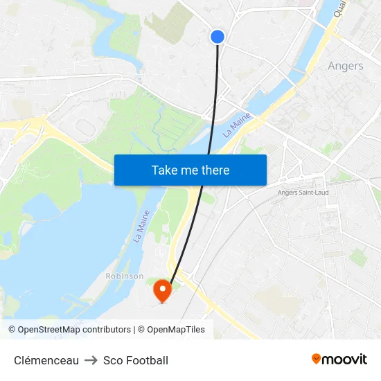 Clémenceau to Sco Football map
