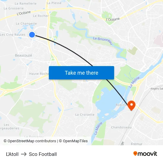L'Atoll to Sco Football map