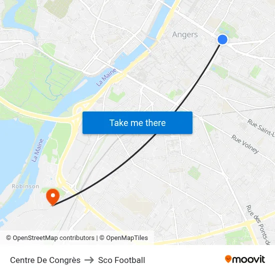 Centre De Congrès to Sco Football map