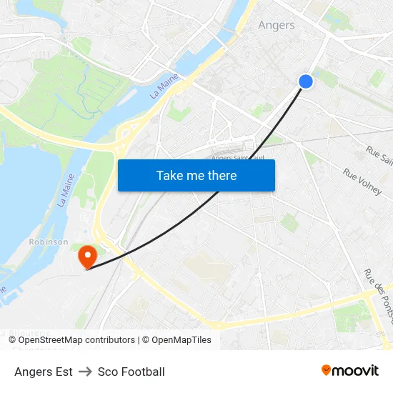 Angers Est to Sco Football map