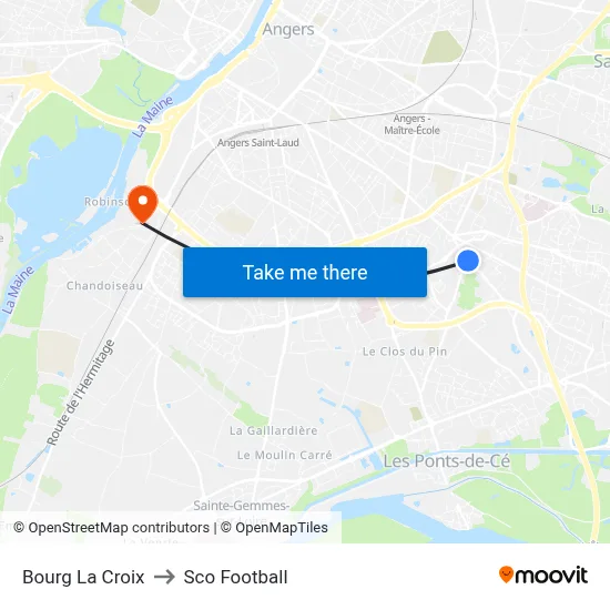 Bourg La Croix to Sco Football map