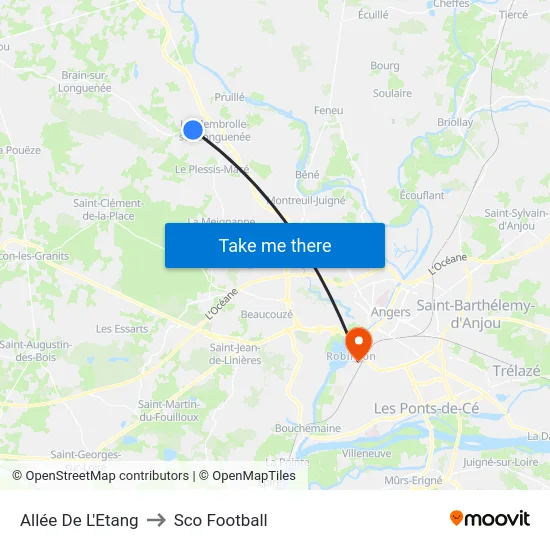 Allée De L'Etang to Sco Football map