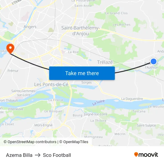 Azema Billa to Sco Football map