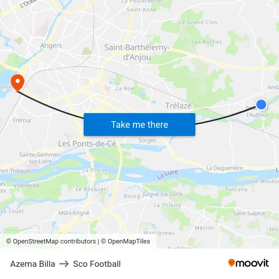 Azema Billa to Sco Football map