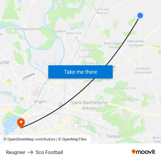 Reugnier to Sco Football map