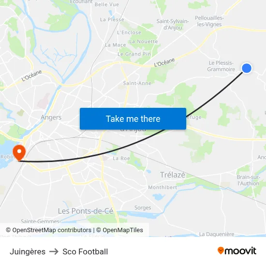 Juingères to Sco Football map