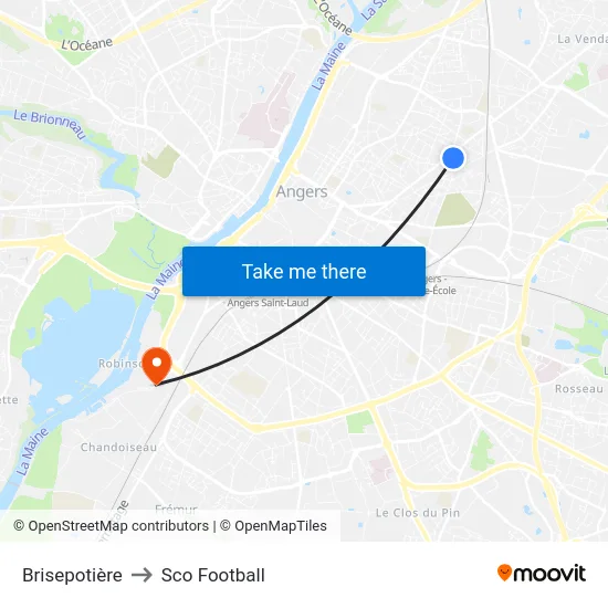 Brisepotière to Sco Football map