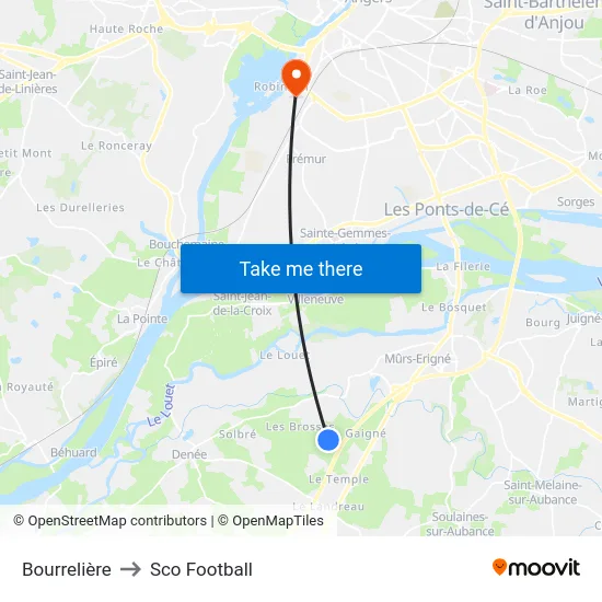 Bourrelière to Sco Football map
