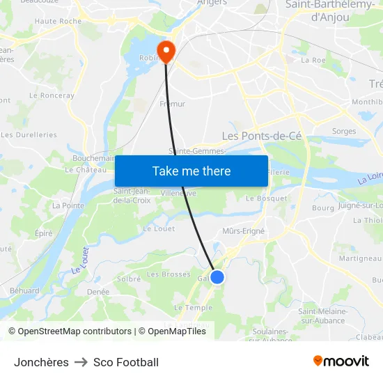 Jonchères to Sco Football map