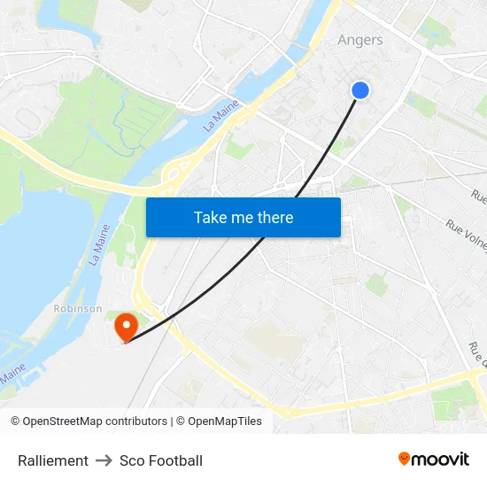 Ralliement to Sco Football map