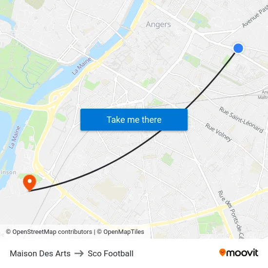 Maison Des Arts to Sco Football map