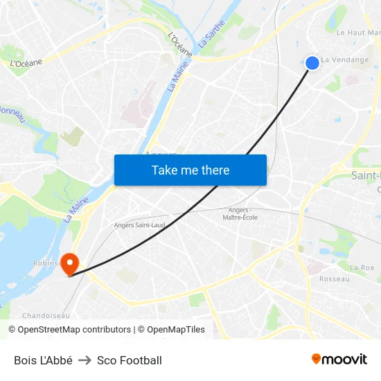 Bois L'Abbé to Sco Football map