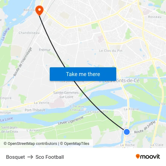Bosquet to Sco Football map