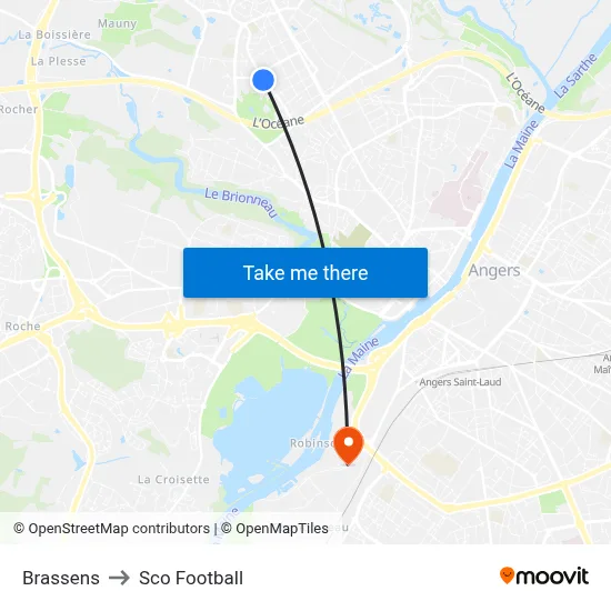 Brassens to Sco Football map