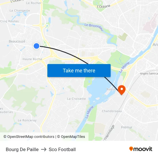 Bourg De Paille to Sco Football map