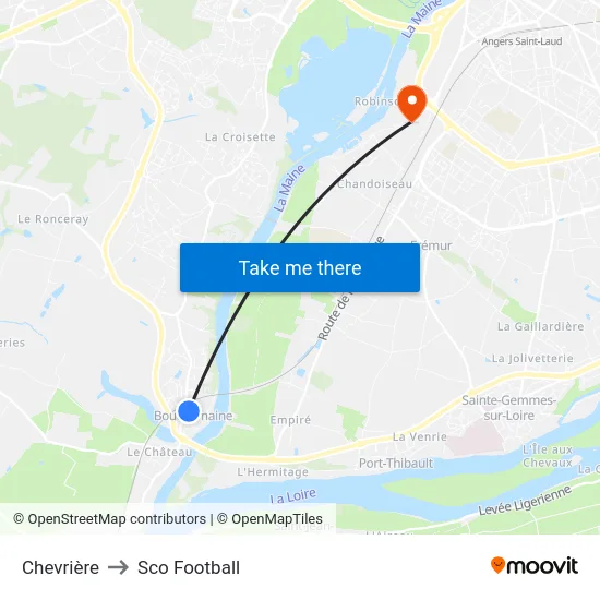 Chevrière to Sco Football map