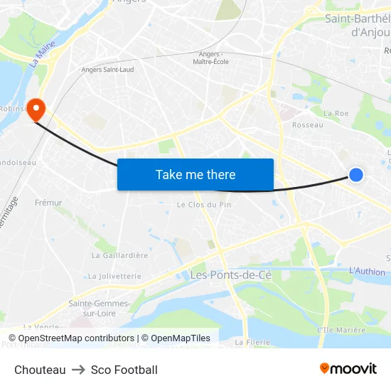 Chouteau to Sco Football map