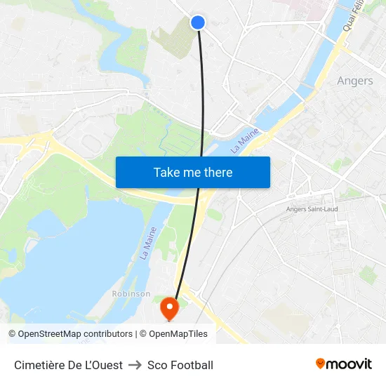 Cimetière De L’Ouest to Sco Football map