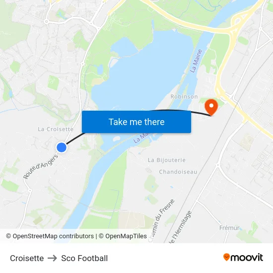 Croisette to Sco Football map