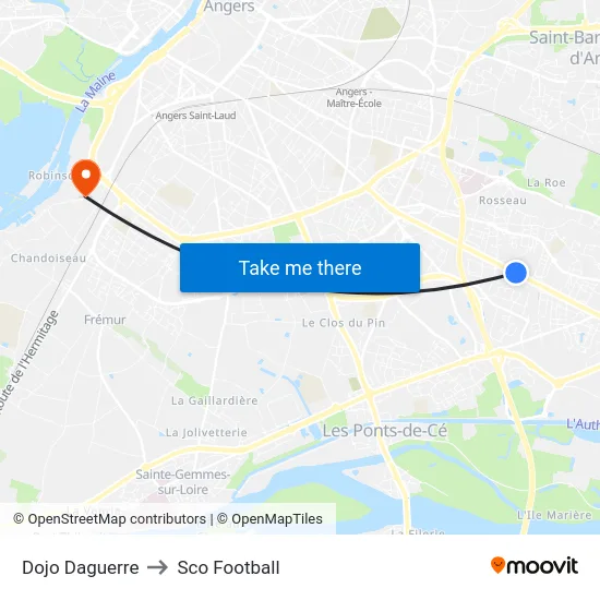 Dojo Daguerre to Sco Football map