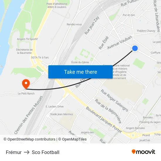 Frémur to Sco Football map