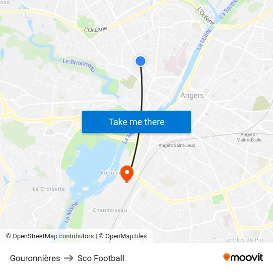 Gouronnières to Sco Football map