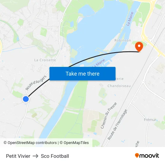 Petit Vivier to Sco Football map