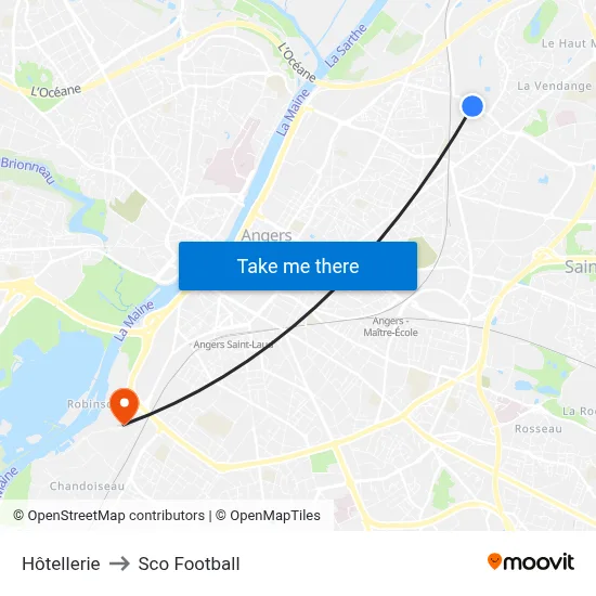Hôtellerie to Sco Football map