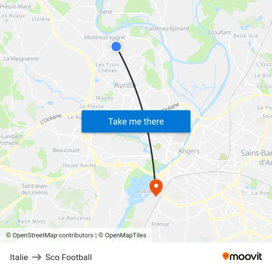 Italie to Sco Football map