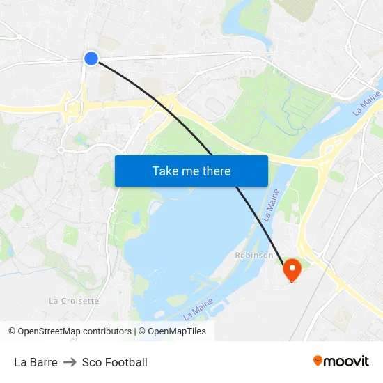 La Barre to Sco Football map