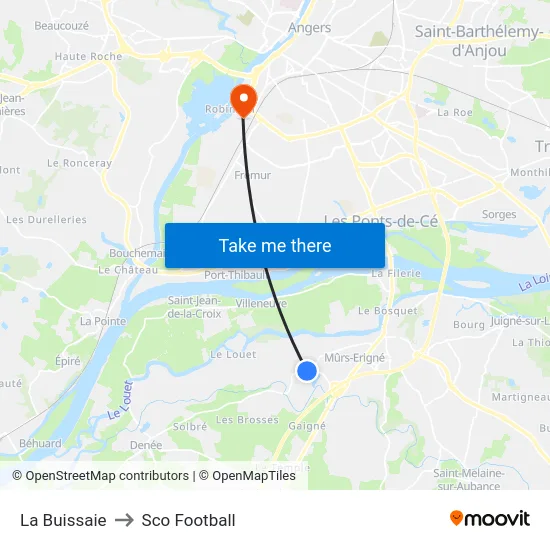 La Buissaie to Sco Football map