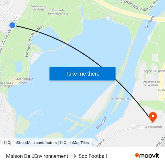Maison De L'Environnement to Sco Football map