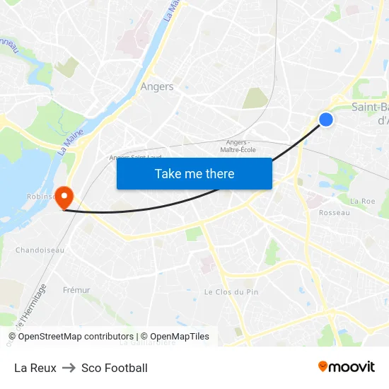 La Reux to Sco Football map