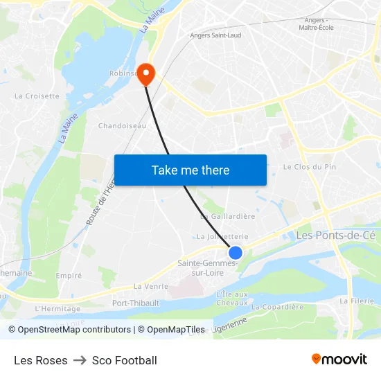 Les Roses to Sco Football map